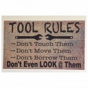 Tool Rules Man Shed Sign Wall Plaque or Hanging Garage Work Shop Metal Room   302301439582